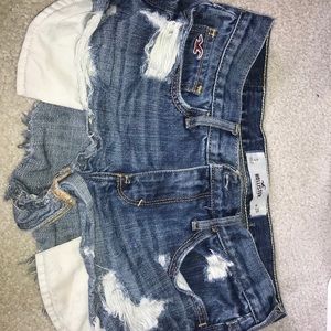 distressed jean shorts